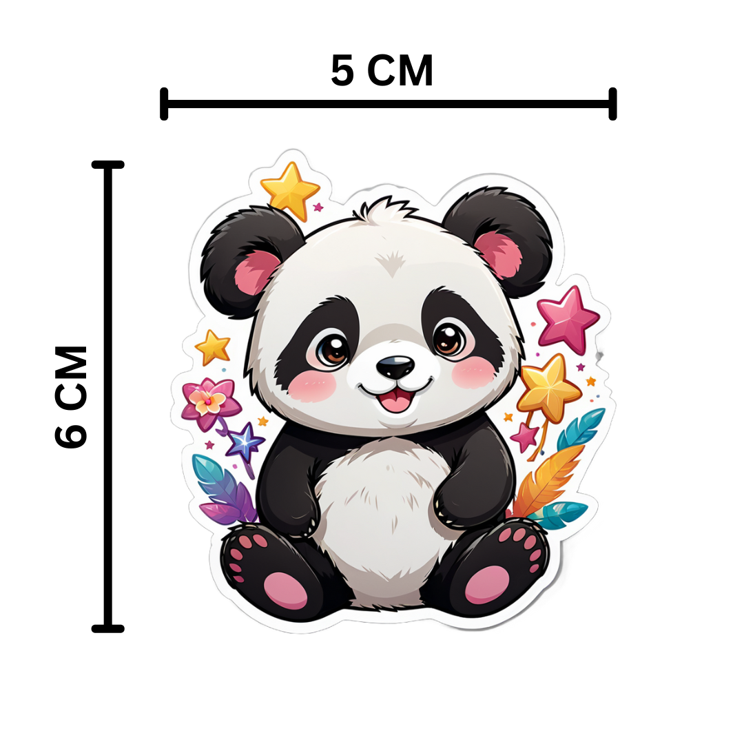 Cute Panda Stickers – Pack of 50 Waterproof Vinyl Stickers