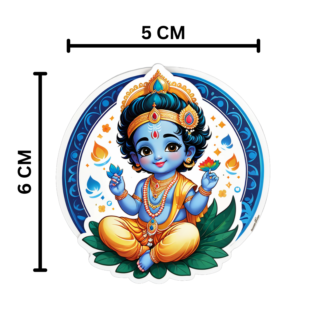 Cute Krishna Stickers – Pack of 50 Waterproof Vinyl Stickers