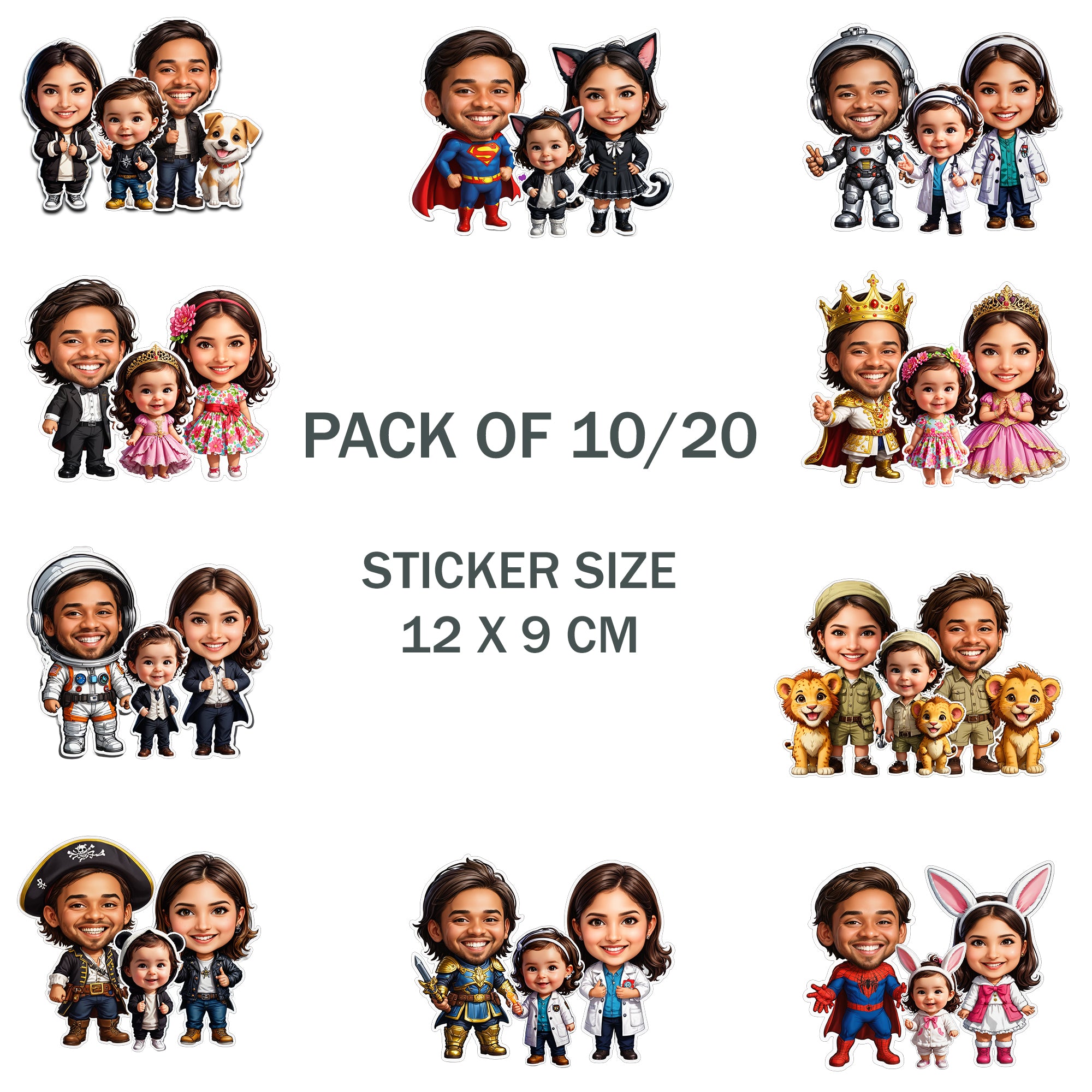 Personalised Family Stickers For Decor, Use on Laptops, Mobiles