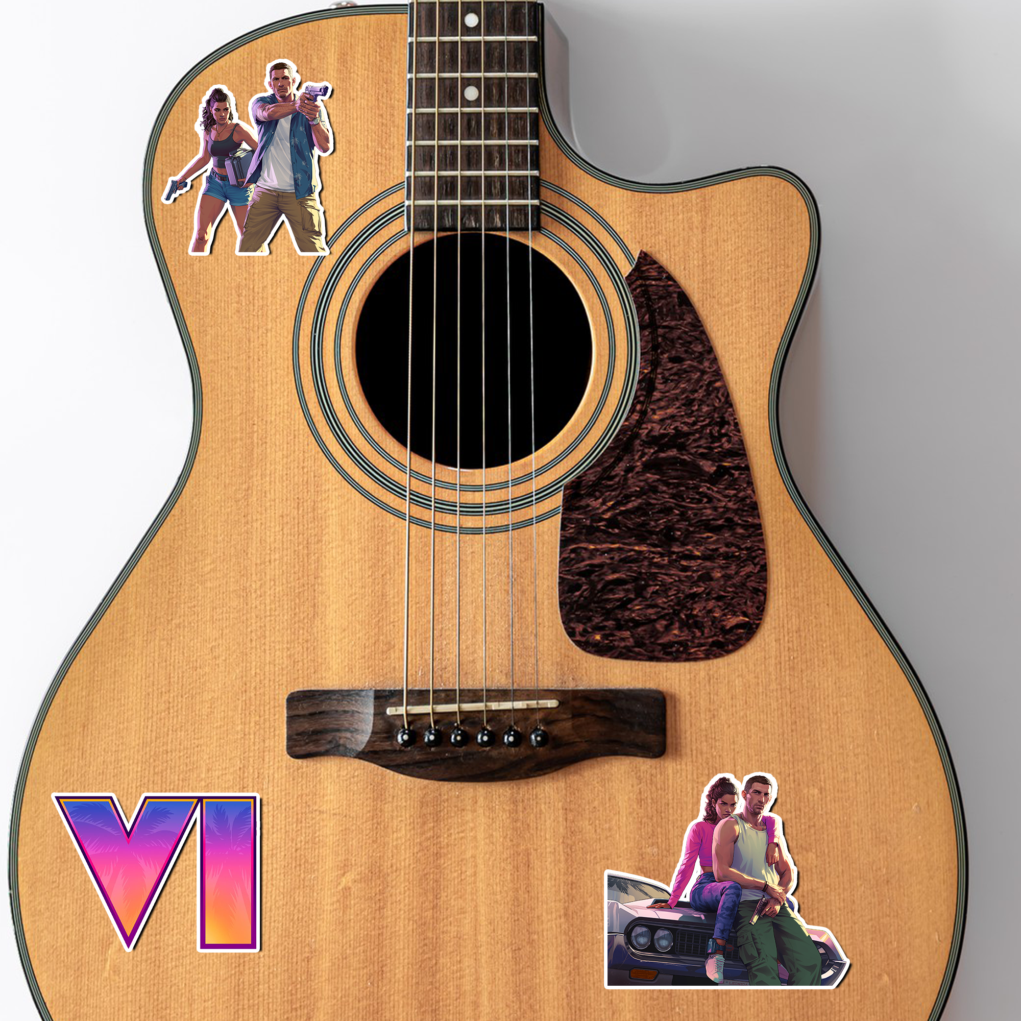 GTA 6 Stickers – Pack of 20 for Laptops, Consoles, Journals, and More