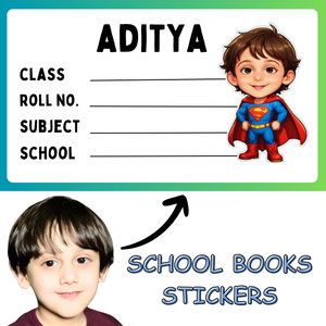 Personalised School Book Stickers – (Pack of 20) Custom Name Labels for Kids