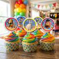 Toy Story Characters cupcake toppers on decorated cupcakes