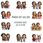 Personalised Family Stickers For Decor, Use on Laptops, Mobiles