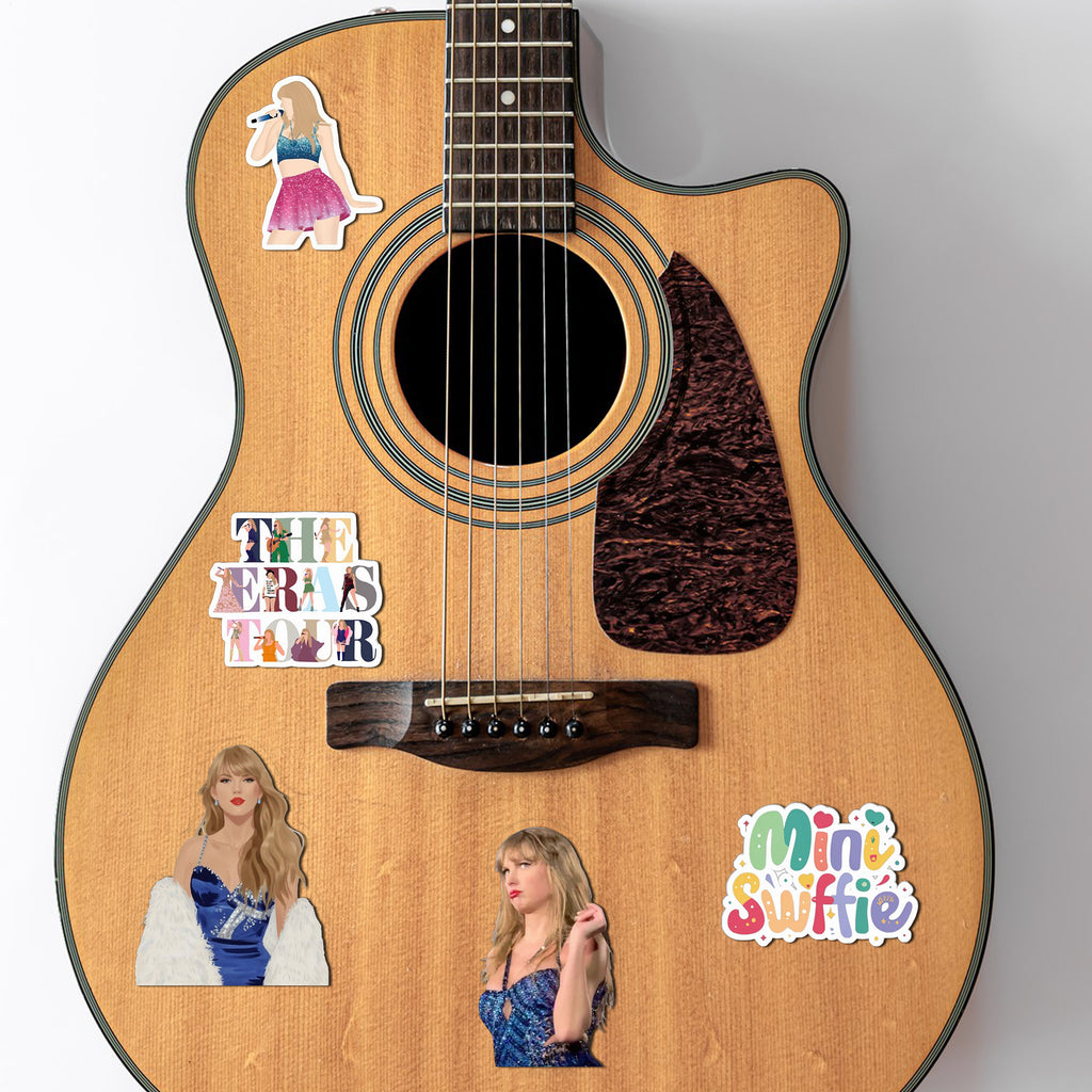 Taylor Swift Vinyl Sticker Pack - 50 Pcs Aesthetic Waterproof Stickers for Laptop, Journal, Scrapbook & More - Swiftie Fan Gift