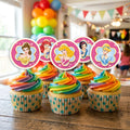 Disney Princess Theme cupcake toppers on decorated cupcakes