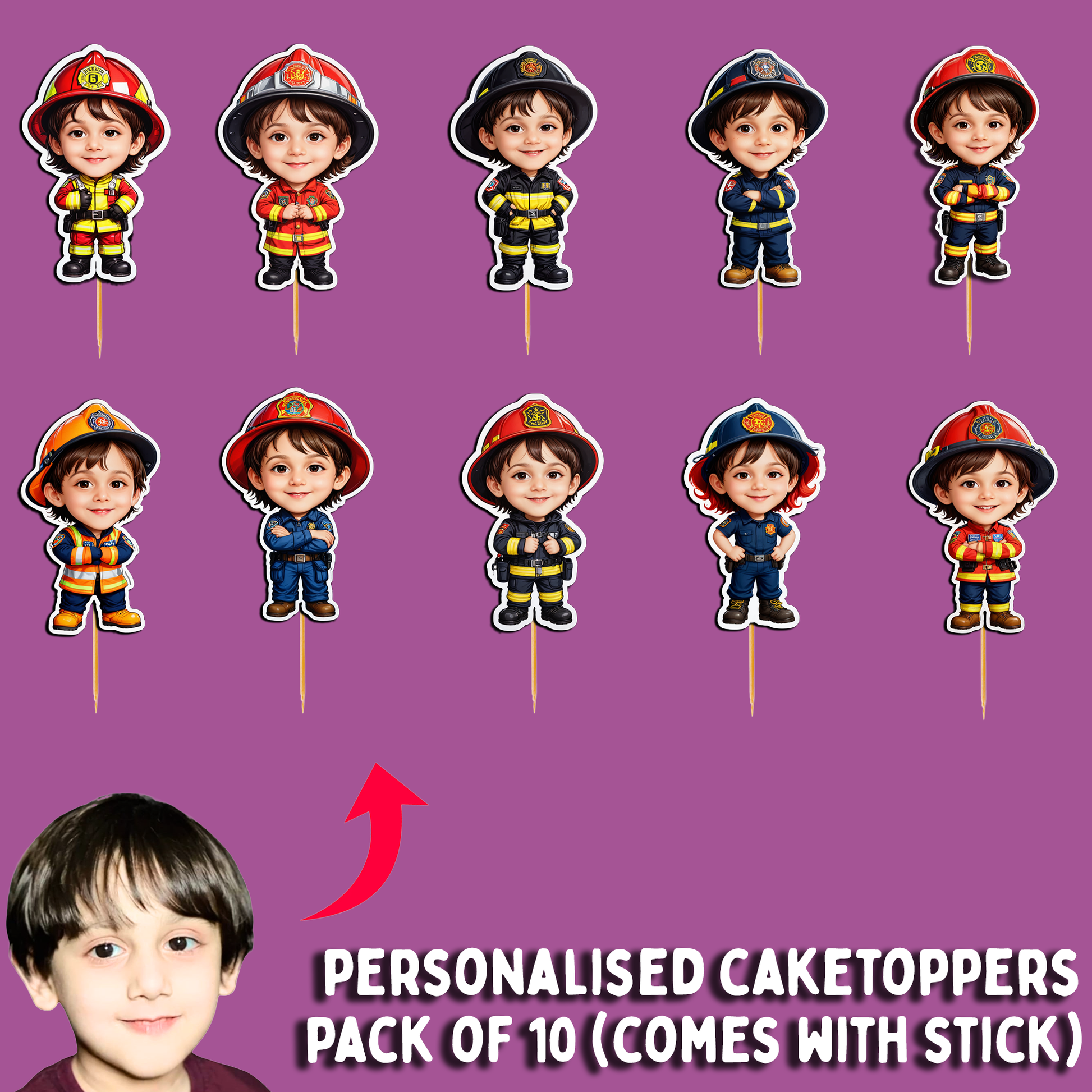 Personalised Cake Toppers For Birthday Celebrations - (Pack of 10)