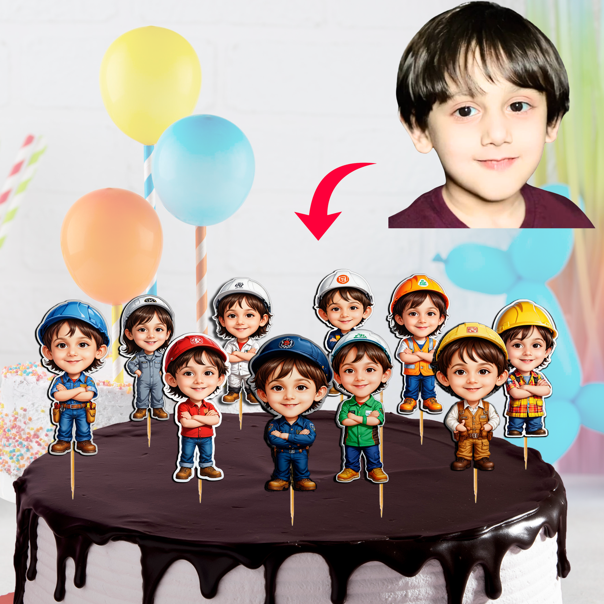 Personalised Cake Toppers For Birthday Celebrations - (Pack of 10)