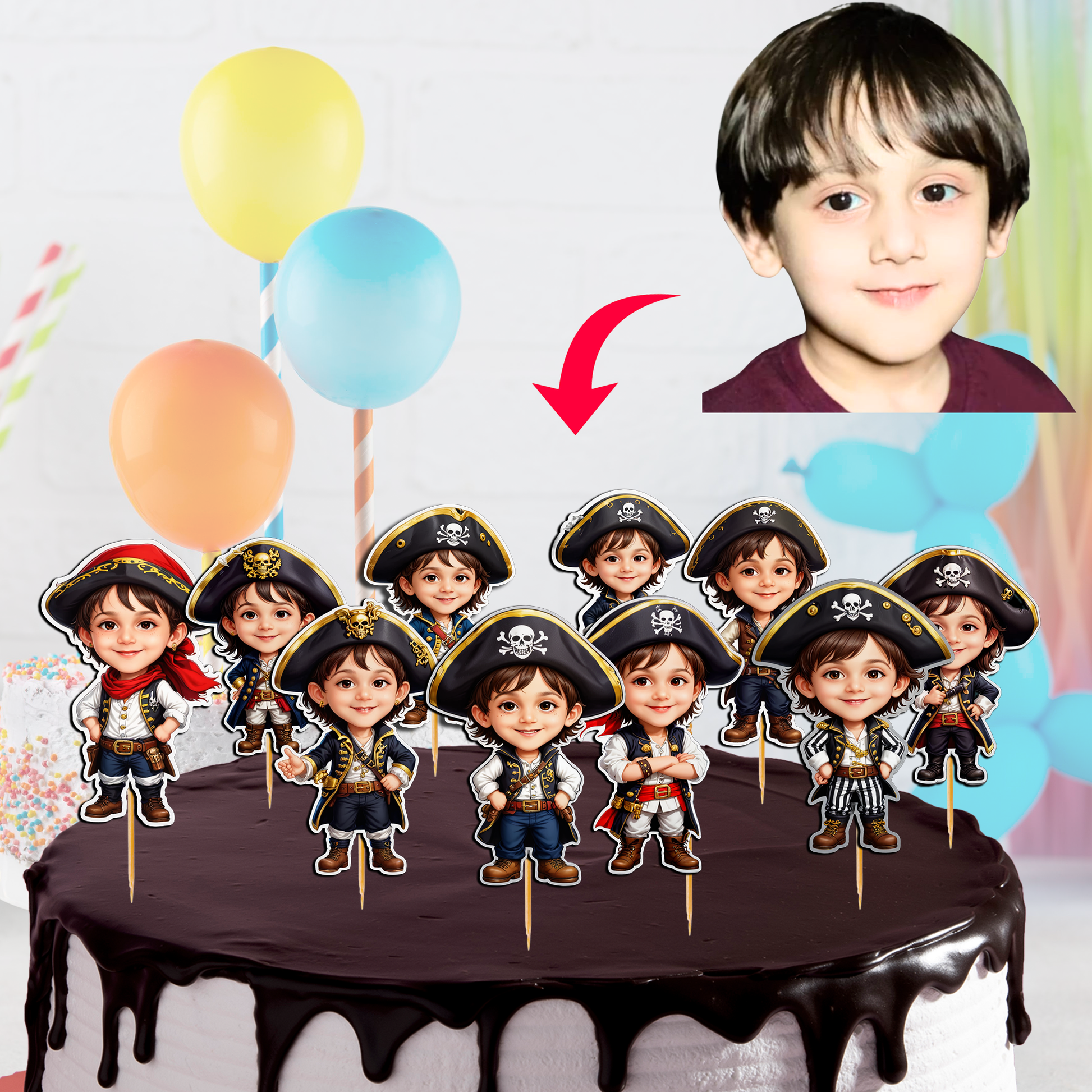 Personalised Cake Toppers For Birthday Celebrations - (Pack of 10)