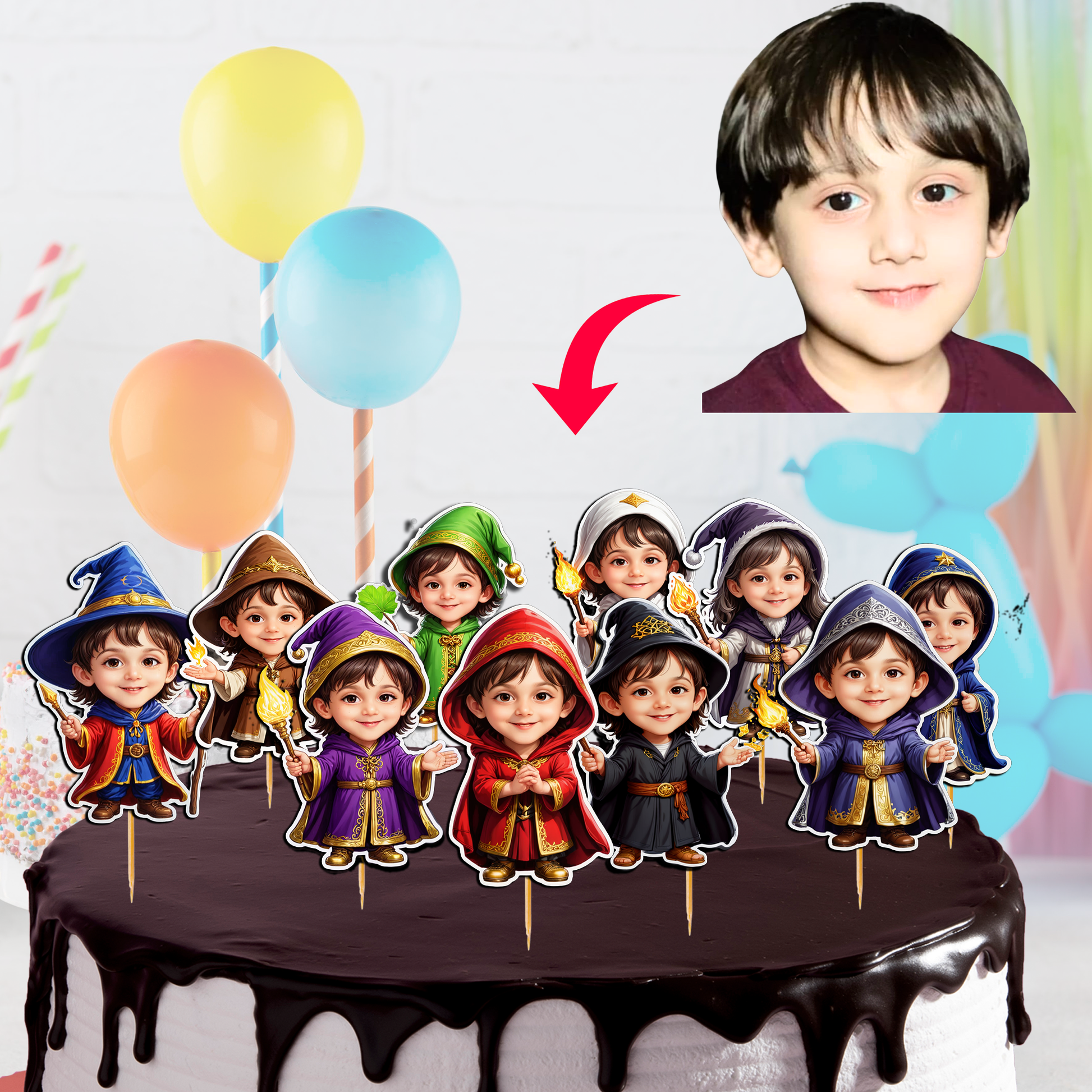 Personalised Cake Toppers For Birthday Celebrations - (Pack of 10)