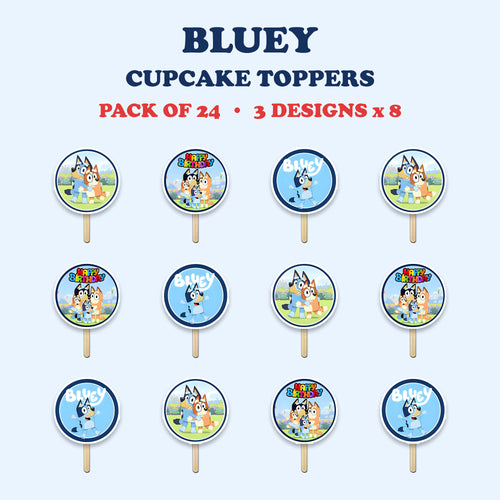 Bluey Theme cupcake toppers full design catalog