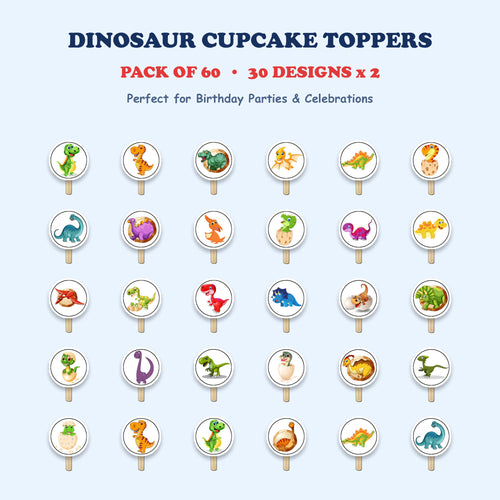 Dinosaur cupcake toppers full design catalog