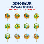 Dinosaur Theme cupcake toppers full design catalog