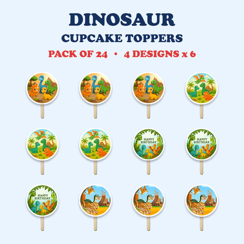 Dinosaur Theme cupcake toppers full design catalog