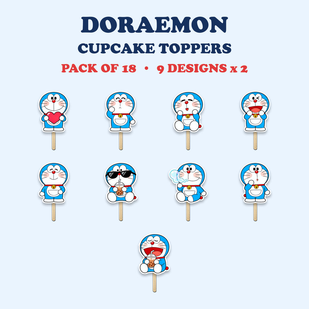 Doraemon Theme cupcake toppers full design catalog