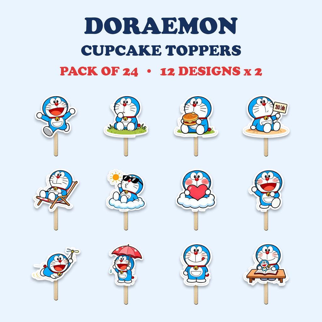 Doraemon cupcake toppers full design catalog
