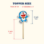 Doraemon cupcake toppers size chart