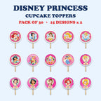 Disney Princess Theme cupcake toppers full design catalog