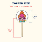 LOL Surprise Theme cupcake toppers size chart