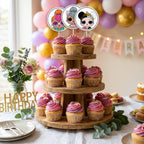 LOL Surprise Theme cupcake toppers party table scene