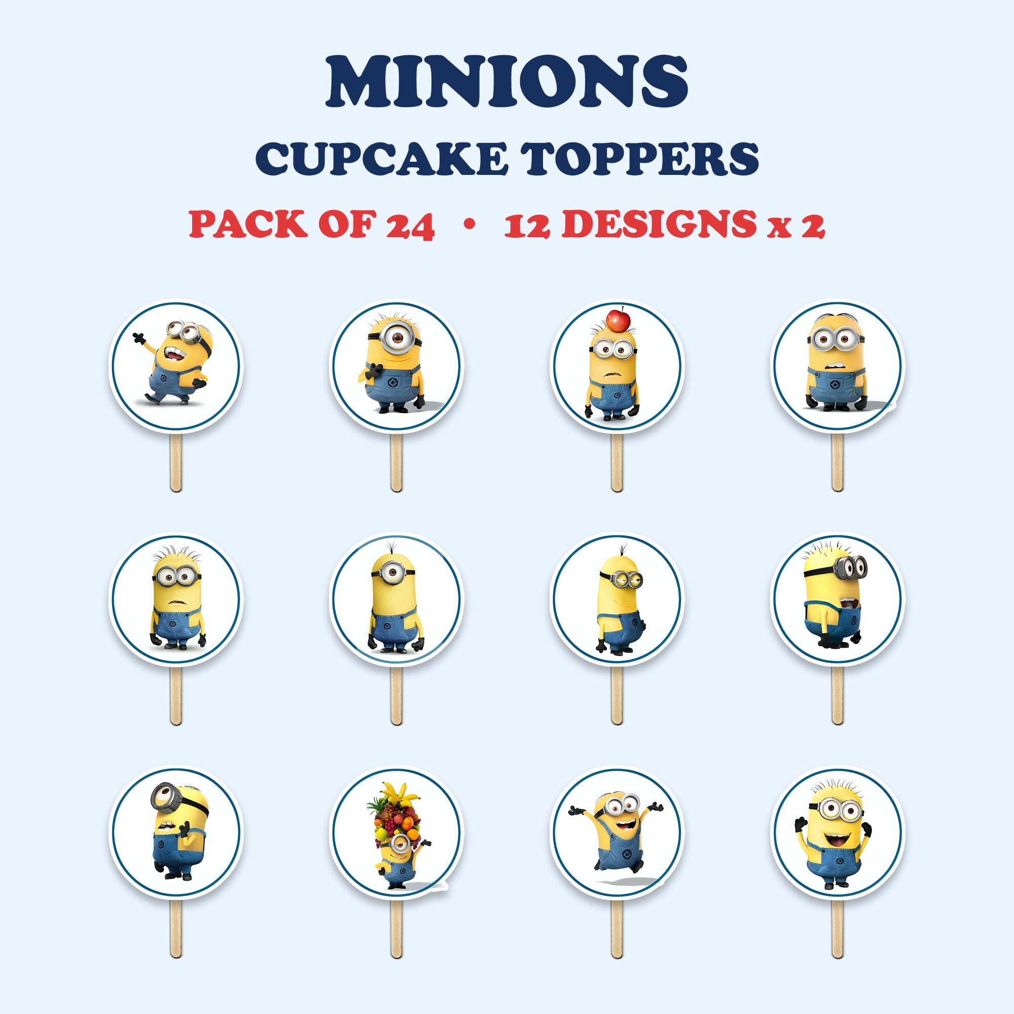 Minions Theme cupcake toppers full design catalog