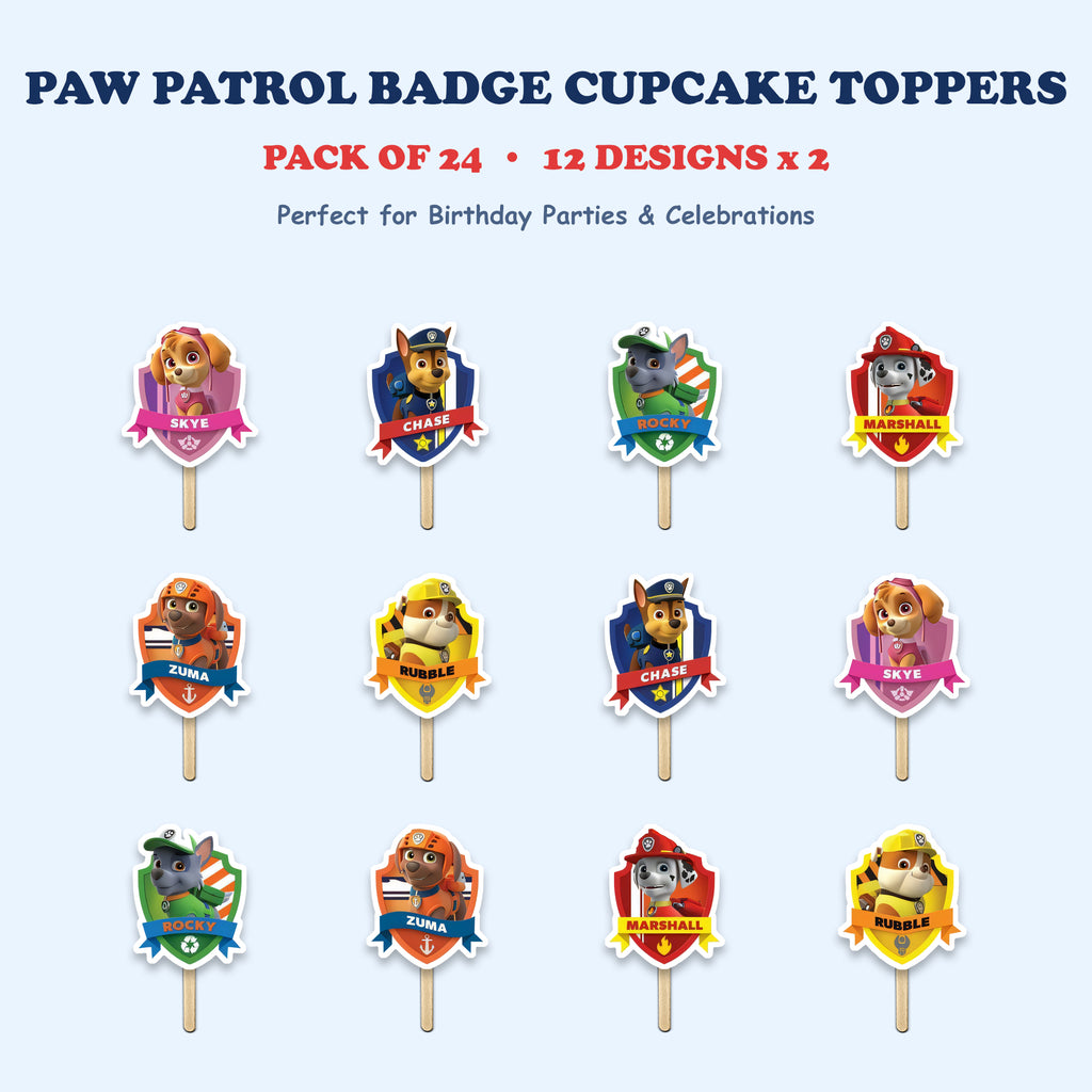 Paw Patrol Badge cupcake toppers full design catalog