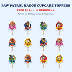 Paw Patrol Badge cupcake toppers full design catalog