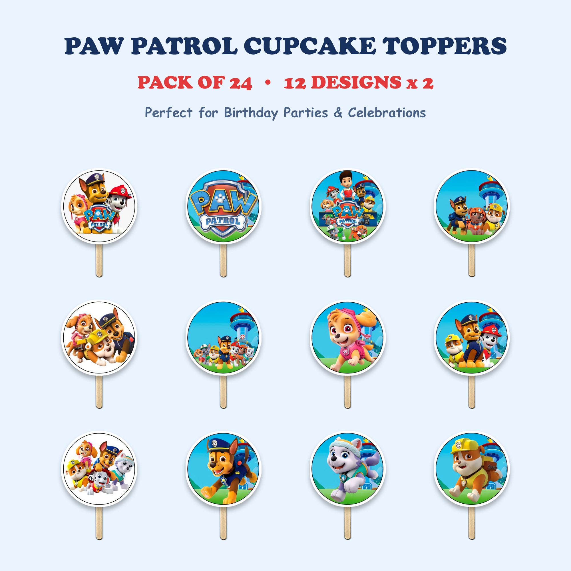 Paw Patrol Character cupcake toppers full design catalog
