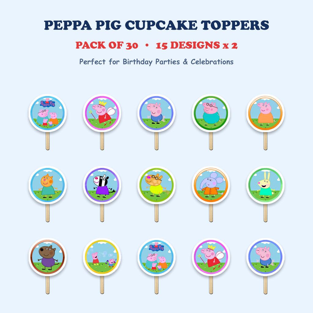 Peppa Pig cupcake toppers full design catalog