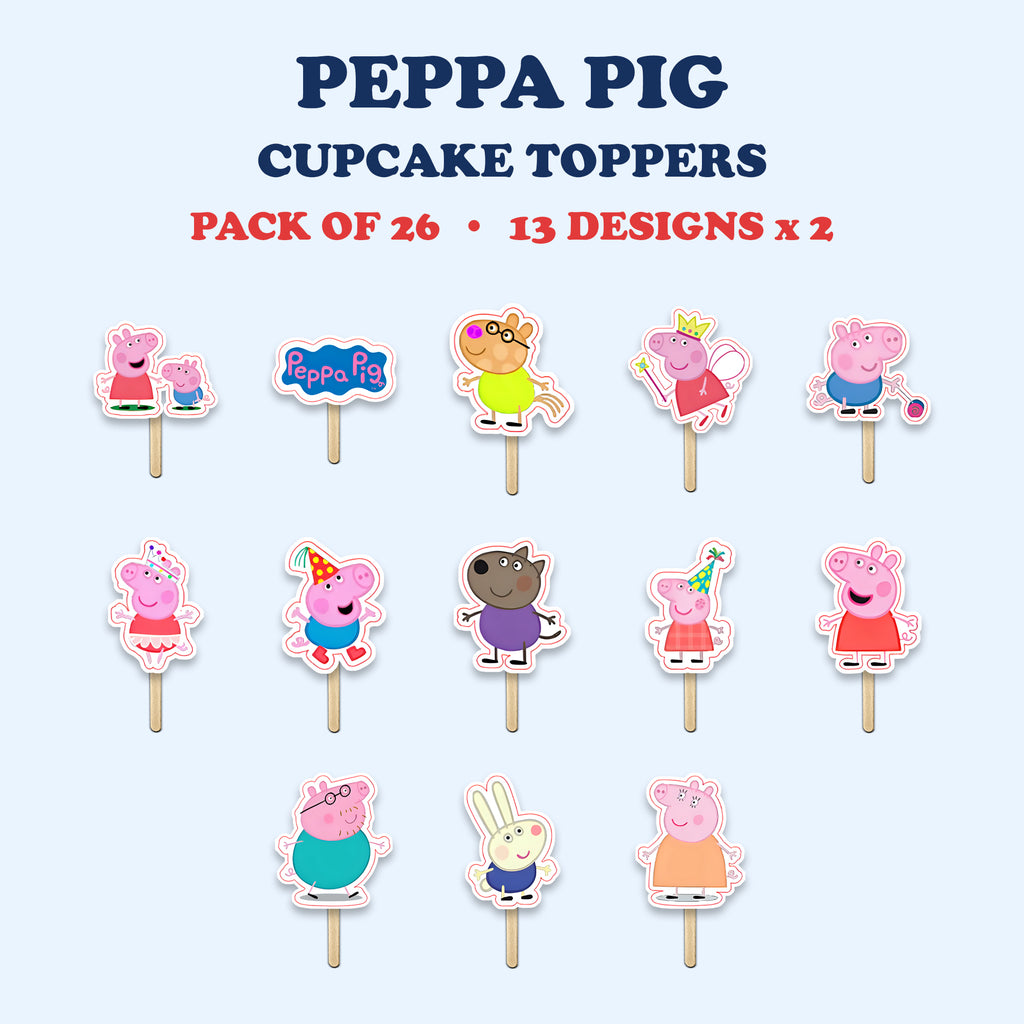 Peppa Pig Theme cupcake toppers full design catalog