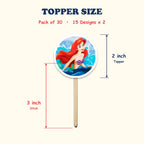 Disney Princess cupcake toppers size chart