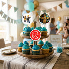 Roblox cupcake toppers party table scene