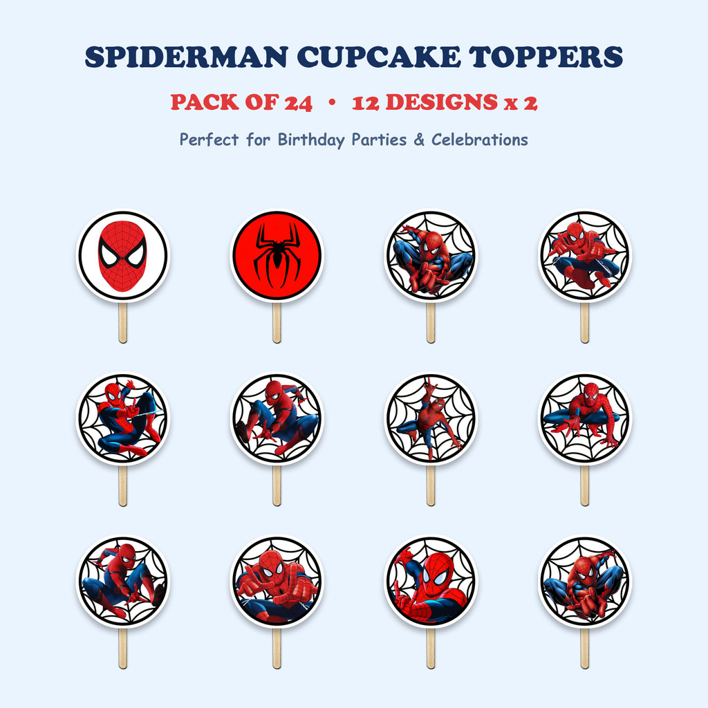 Spiderman cupcake toppers full design catalog