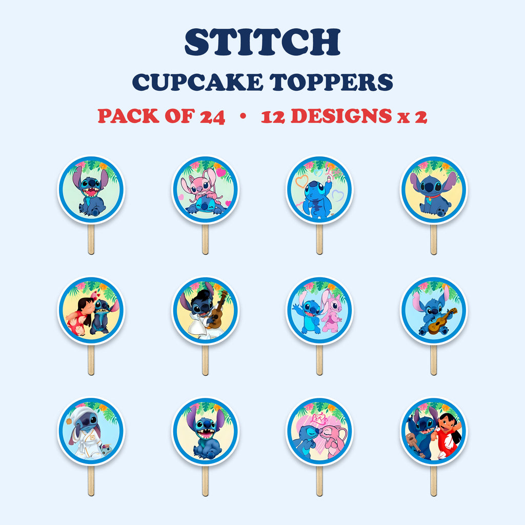 Stitch Theme cupcake toppers full design catalog