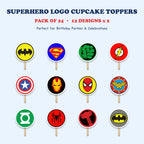 Superhero Logo cupcake toppers full design catalog