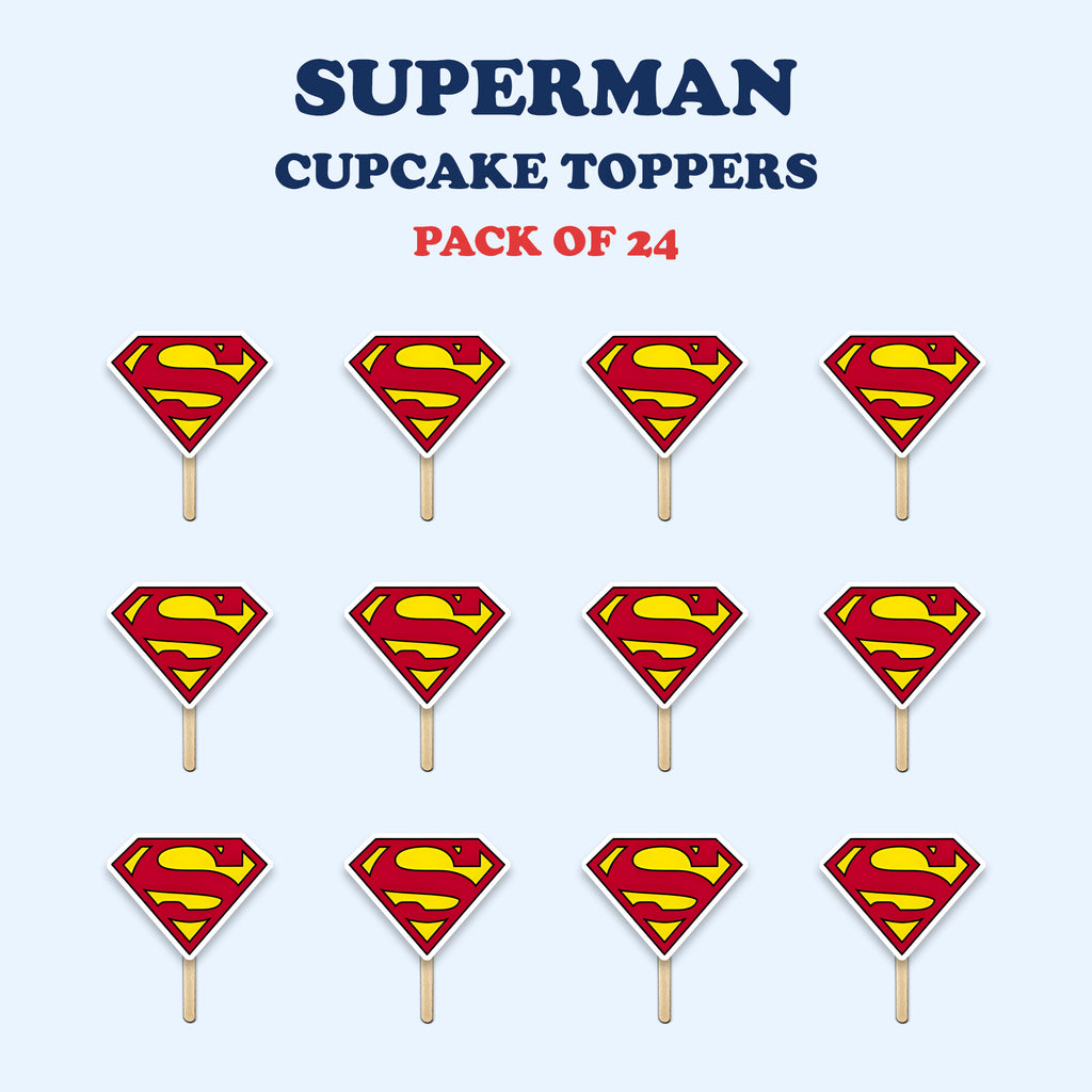 Superman Logo Theme cupcake toppers full design catalog