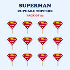 Superman Logo Theme cupcake toppers full design catalog
