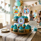 Toy Story Theme cupcake toppers party table scene