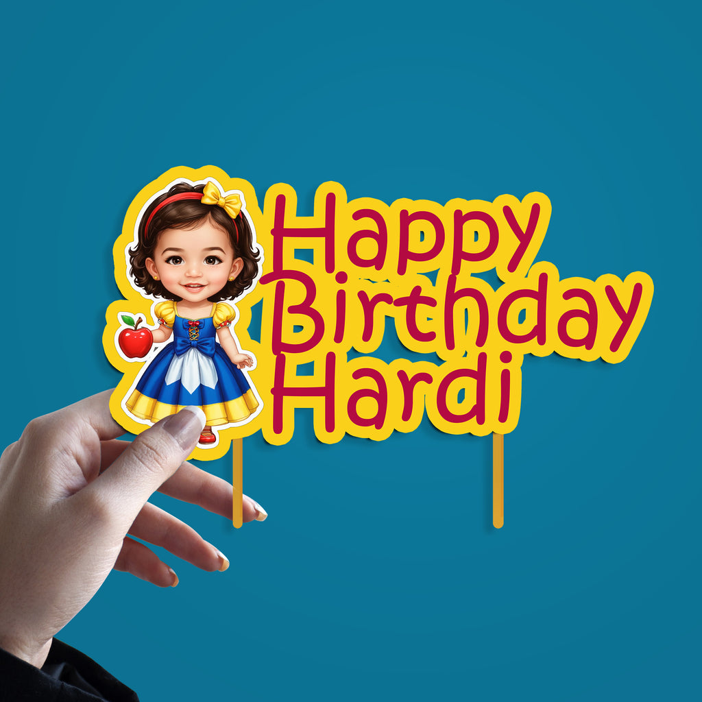 Personalized Face Cake Topper for Birthday – Custom Name Theme Party Decoration for Kids (Pack of 1)