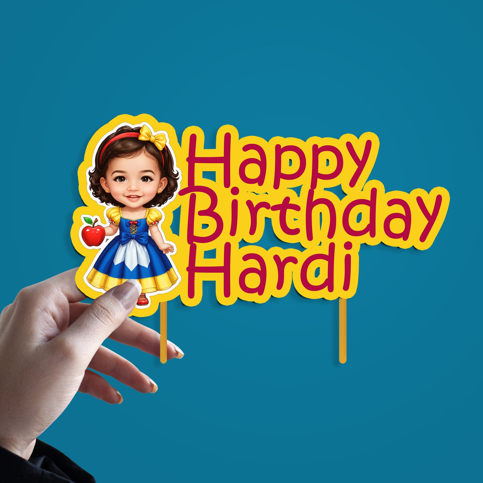 Personalized Face Cake Topper for Birthday – Custom Name Theme Party Decoration for Kids (Pack of 1)