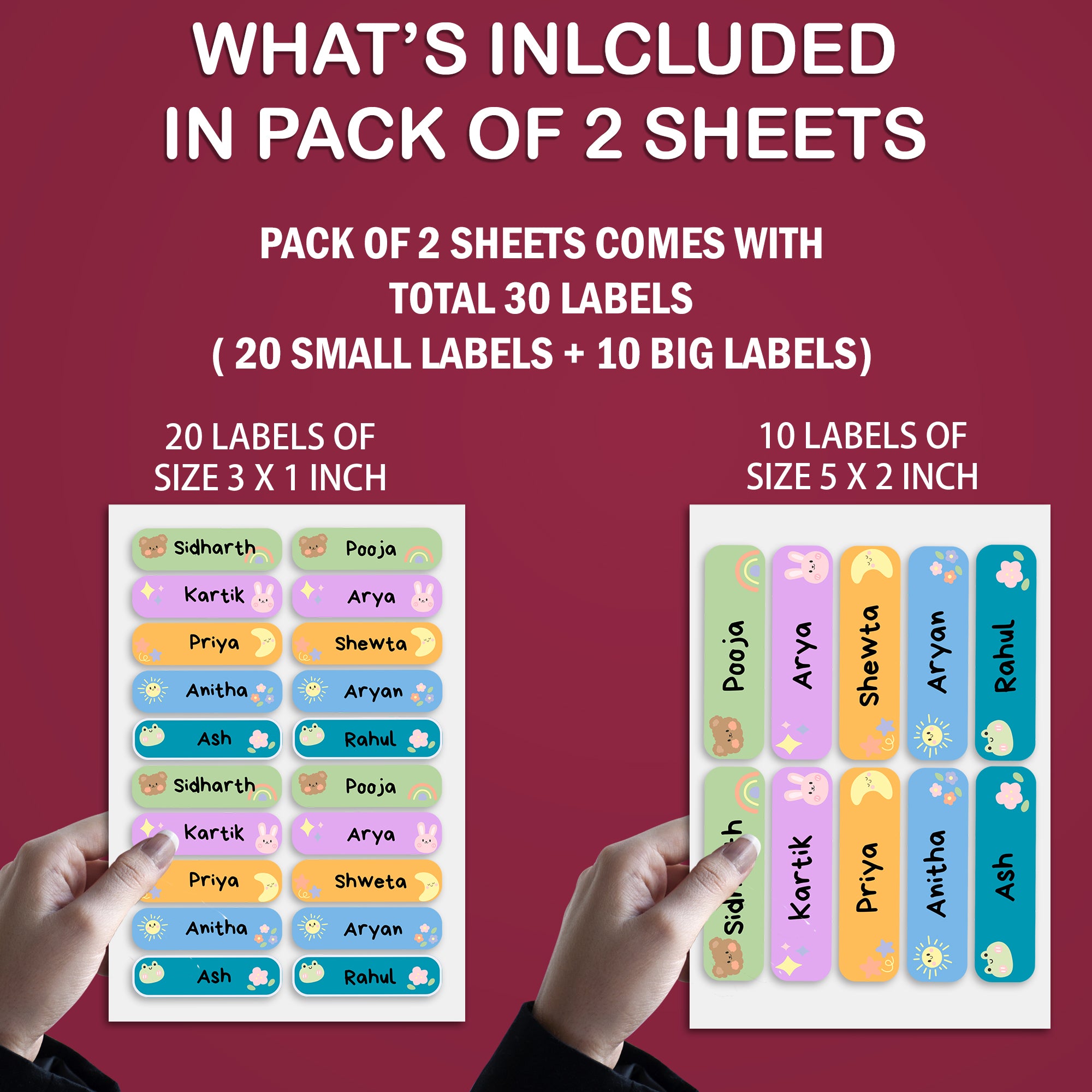 Waterproof Kids Name Labels - School, Daycare & Preschool Stickers