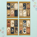 Vintage Celestial Cat Sticker Cards – 4x6 inch Aesthetic Sticker Sheets (Pack of 4) | For Journals, Notebooks, Gift Wraps, Planners, Diaries & More