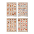 Kawaii Chibi Girl Outfit Stickers – 4x6 inch Cute Sticker Sheets (Pack of 4) | For Journals, Gift Wraps, Notebooks, Scrapbooks & More