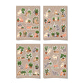 Kawaii Cats and Houseplant Stickers – 4x6 inch Cute Sticker Sheets (Pack of 4) | For Journals, Planners, Gift Wraps, Scrapbooks & More