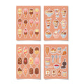 Kawaii Ice Cream Stickers – 4x6 inch Aesthetic Sticker Sheets (Pack of 4) | For Journals, Gift Wraps, Scrapbooks, Kids Crafts, DIY Gifts & More