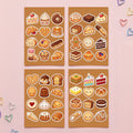 Kawaii Bakery Sticker Pack – 4x6 inch Cute Sticker Sheets (Pack of 4) | Cake & Croissant for Journals, Scrapbooks, Kids Crafts, DIY Gifts & More