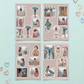 Illustrated Rainy Day Girl Stickers – 4x6 inch Aesthetic Sticker Sheets (Pack of 4) | For Journals, DIY Art, Diaries, Planners & More