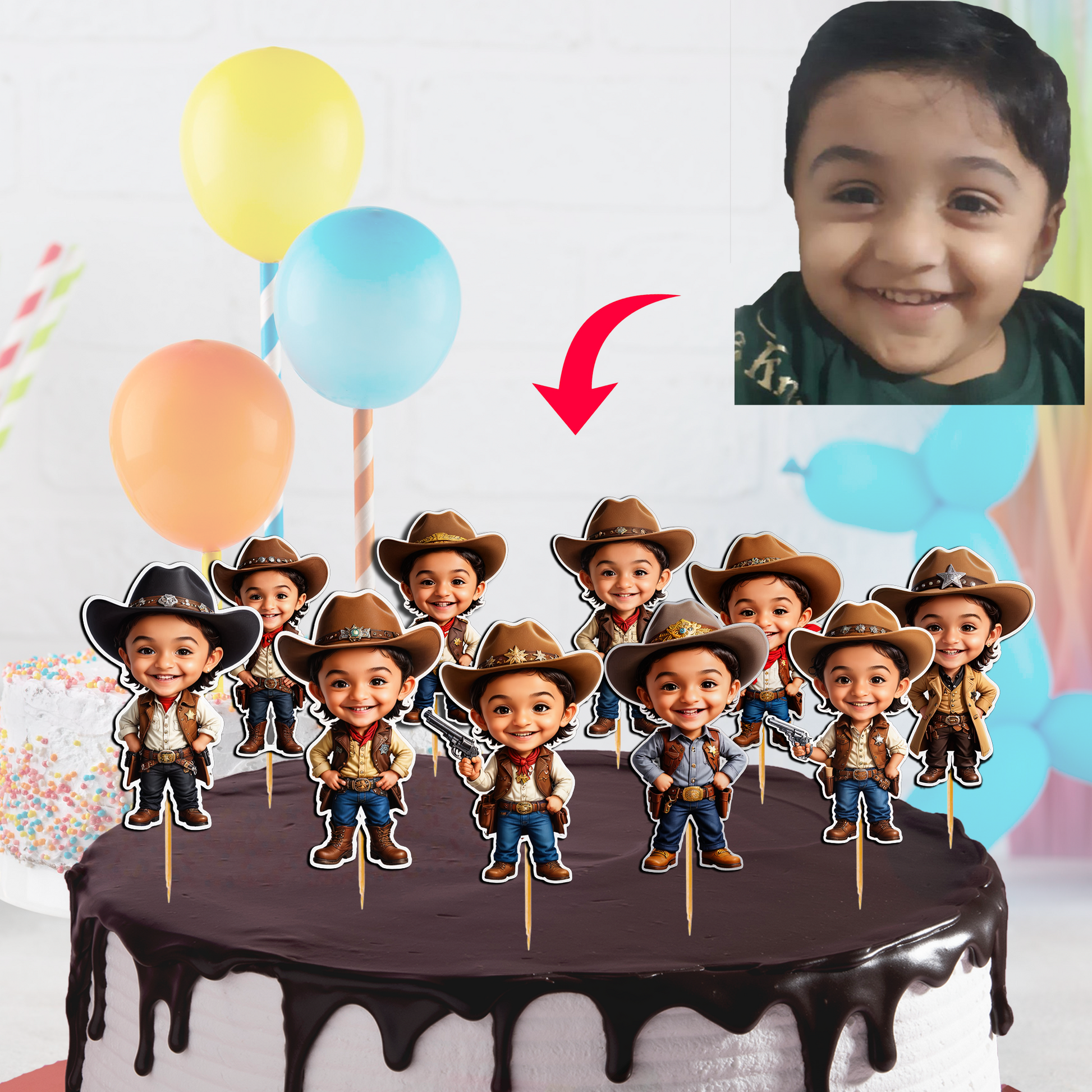 Personalised Cake Toppers For Birthday Celebrations - (Pack of 10)