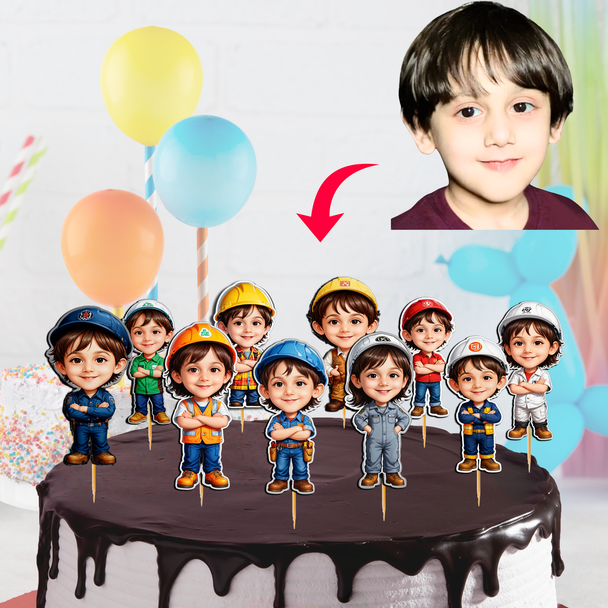 Personalised Cake Toppers For Birthday Celebrations - (Pack of 10)