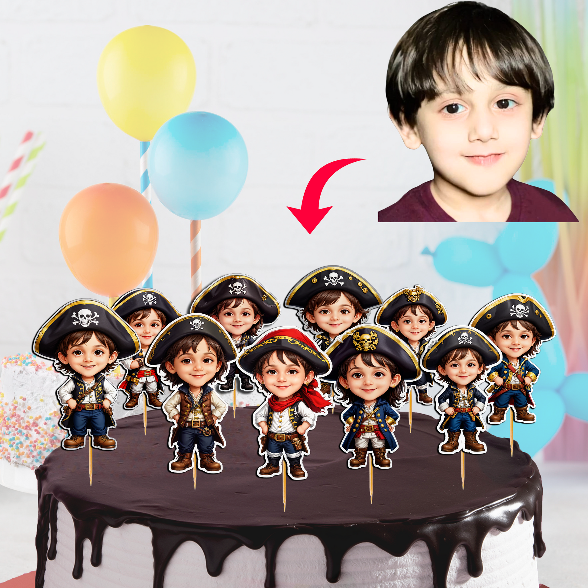Personalised Cake Toppers For Birthday Celebrations - (Pack of 10)