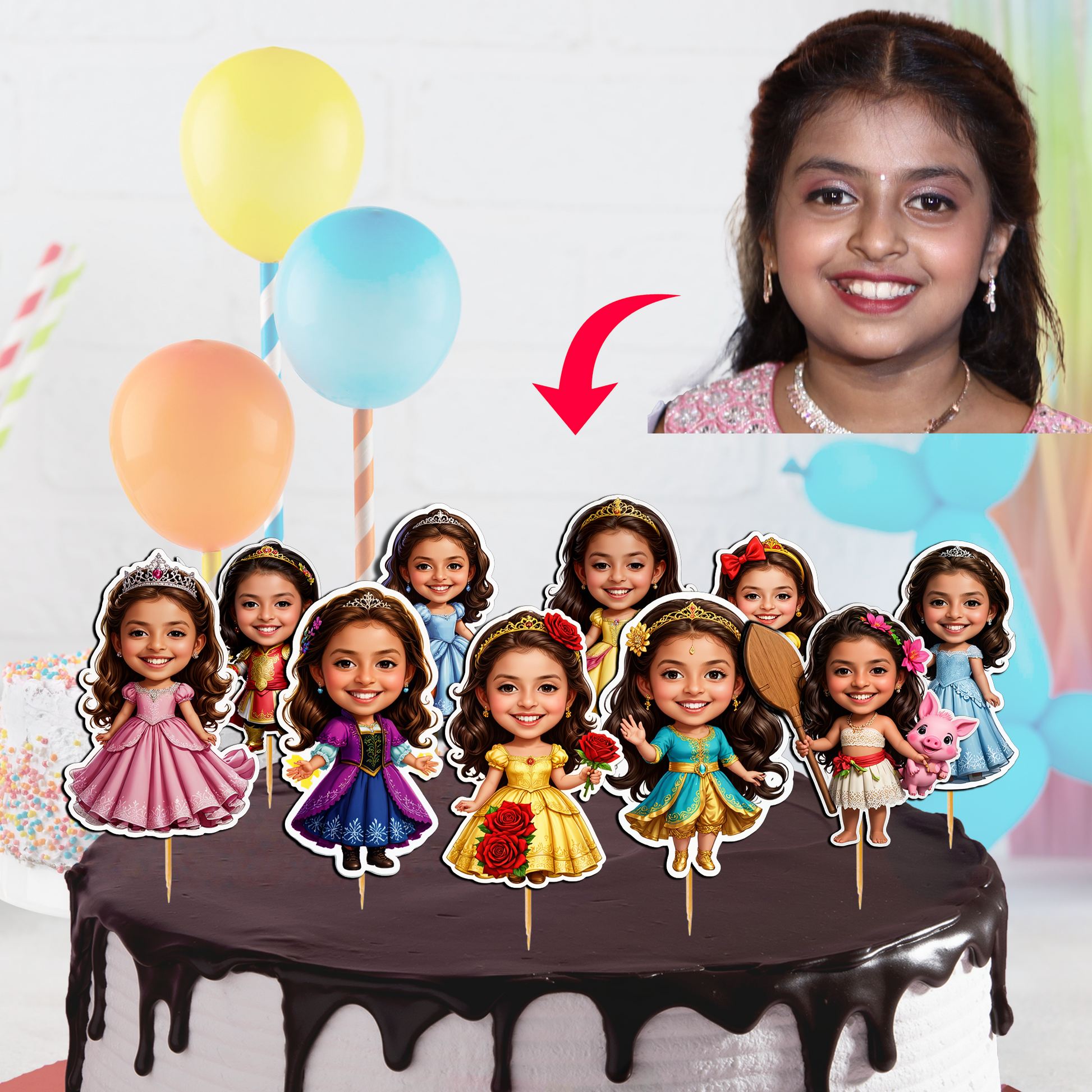 Personalised Cake Toppers For Birthday Celebrations - (Pack of 10)